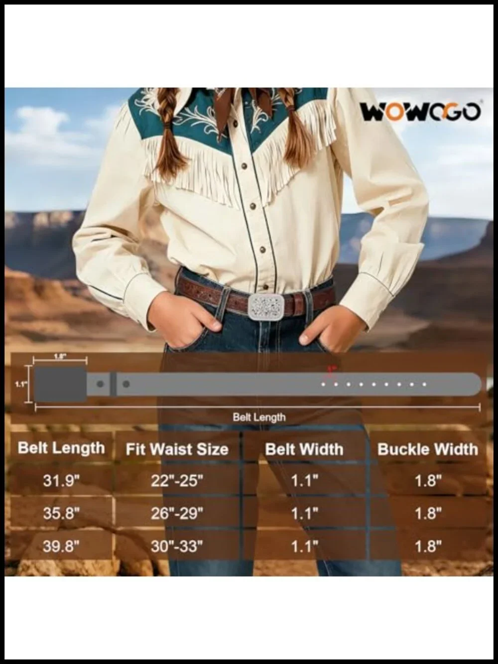 Kids Genuine Leather Western Belt Tooled Floral Embossed Buckle Cowboy Cowgirl